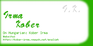 irma kober business card